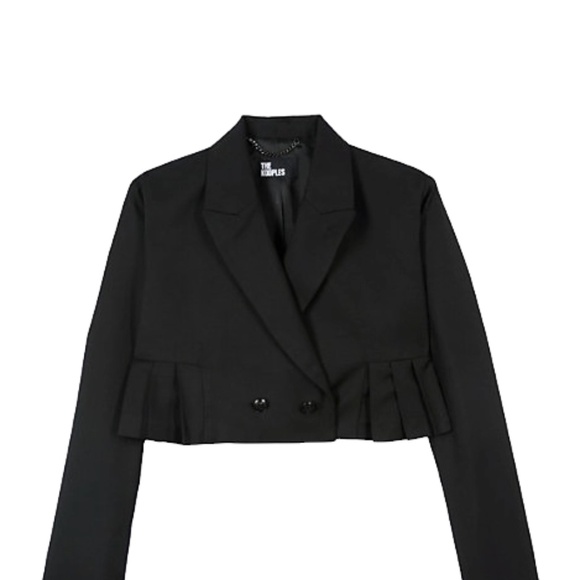 🖤✨ NWT The Kooples Cropped Double-Breasted Pleated Jacket Blazer | Retail $565! - Picture 2 of 10